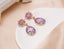 Vintage Enamel Purple Flower Drop Earrings. Handmade Boho Dangly Earrings Carousel 5