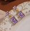 Enamel Purple Flower Butterfly Earrings. Garden Theme Jewelry for Spring Gifts Carousel 4
