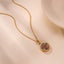 Gold Enamel Floral Charm Pendant Necklace. Vintage Flower Necklace Carousel 4
