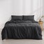 Dreamaker Superfine Washed Microfibre Duvet Cover Set Black Single Bed Carousel 1