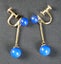 Beautiful 14K Gold & Lapis Lazuli Screw-On Earrings Carousel 2