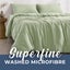 Dreamaker Superfine Washed Microfibre Duvet Cover Set Sage Green Double Bed Carousel 2