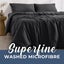 Dreamaker Superfine Washed Microfibre Duvet Cover Set Black Single Bed Carousel 2