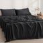 Dreamaker Superfine Washed Microfibre Sheet Set Black King Bed Carousel 10