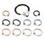 6PCS Fake Earrings Hoop Steel Non Pierced Clip on Nose Ring Spring Lip Ear Jewel Carousel 7
