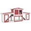 Outdoor Large Rabbit Hutch Red and White Wood Oibnap Carousel 1