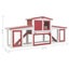 Outdoor Large Rabbit Hutch Red and White Wood Oibnap Carousel 2