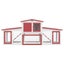 Outdoor Large Rabbit Hutch Red and White Wood Oibnap Carousel 3
