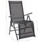 Reclining Deck Chair Aluminium and Textilene Black Axill Carousel 2
