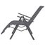 Reclining Deck Chair Aluminium and Textilene Black Axill Carousel 5