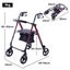 4 Wheel Lightweight Rollator Walker Aluminium Frame Seat Carry Bag For Senior... Carousel 6