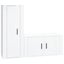 2 Piece Tv Cabinet Set Glossy Look White Engineered Wood Tonnixn Carousel 2