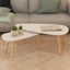 Coffee Table Set 2 Pieces Solid Pinewood White Xaaito Carousel 1