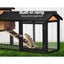 Three Doors Pet Rabbit Wooden Cage with Built-in Foldable Ramp Carousel 5
