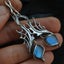 VINTAGE / BOHO STYLE LABRADORITE DANGLY EARRINGS Carousel 3