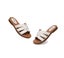 EVERAU(R) Women Leather Woven Ultra Soft Flat Slides Carousel 18