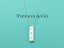 TIFFANY & CO Sterling Silver Kiss Bar Diamond Pendant Necklace Carousel 1