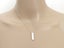 TIFFANY & CO Sterling Silver Kiss Bar Diamond Pendant Necklace Carousel 4