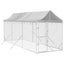 Outdoor Dog Kennel with Roof Silver 2x6x2.5 m Galvanised Steel Tokbant Carousel 3