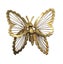 Signed ~ MONET ~ 1960s GOLD BUTTERFLY Brooch Carousel 1