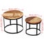 Coffee Table Set 2 Pieces Solid Reclaimed Wood Round 40/50cm Xaabbi Carousel 2