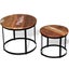 Coffee Table Set 2 Pieces Solid Reclaimed Wood Round 40/50cm Xaabbi Carousel 3
