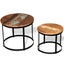Coffee Table Set 2 Pieces Solid Reclaimed Wood Round 40/50cm Xaabbi Carousel 4
