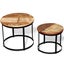 Coffee Table Set 2 Pieces Solid Reclaimed Wood Round 40/50cm Xaabbi Carousel 7