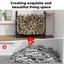 Moyasu Firewood Rack with Kindling Holder Steel Fireplace Tool Log Wood Storage Carousel 2