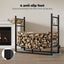 Moyasu Firewood Rack with Kindling Holder Steel Fireplace Tool Log Wood Storage Carousel 7