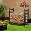 Moyasu Firewood Rack with Kindling Holder Steel Fireplace Tool Log Wood Storage Carousel 10