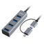 Mbeat 4-port Usb 3.0 Hub with 2-in-1 Usb 3.0 & Usb-c Converter - Space Grey Carousel 1