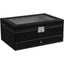 12 Slot Pu Leather Lockable Watch and Jewelry Storage Boxes Black Carousel 3