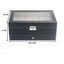 12 Slot Pu Leather Lockable Watch and Jewelry Storage Boxes Black Carousel 6