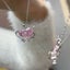 Pink Heart Planet Pendant Necklace Carousel 5