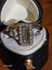Victorian 18ct Gold Mourning Ring with Seed Pearls & Sapphires 3.34gm Carousel 1
