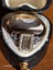 Victorian 18ct Gold Mourning Ring with Seed Pearls & Sapphires 3.34gm Carousel 10
