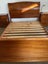 Bed , base & Mattress set- solid wood very good condition Queen size Carousel 4