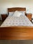 Bed , base & Mattress set- solid wood very good condition Queen size Carousel 3