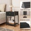 2 Tiers Nightstand with Fabric Drawer & Storage Shelf for Small Space Carousel 3