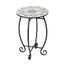 Side Table with Relief Ceramic Tile Tabletop & Metal Frame for Living Room Carousel 1