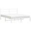 Queen Size Metal Bed Frame with Headboard white 150x200 Cm Tppaol Carousel 4