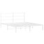 Queen Size Metal Bed Frame with Headboard white 150x200 Cm Tppaol Carousel 8