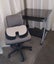Glass top computer desk with chair and mat Carousel 1