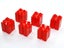 ®™DUPLO - 6 x Red Brick 2 x 2 x 2 with Vertical Grooves Carousel 2