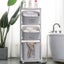 3-Tier Laundry Basket with Wheels Storage Shelf Bathroom Kitchen Carousel 3