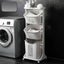 3-Tier Laundry Basket with Wheels Storage Shelf Bathroom Kitchen Carousel 4