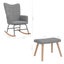 Vida Xl Rocking Chair With A Stool Light Grey Fabric Carousel 2