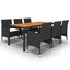 Vida Xl 7 Piece Garden Dining Set Poly Rattan Black Carousel 1