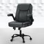 Artiss 2 Point Massage Office Chair Leather Mid Back Grey Carousel 6